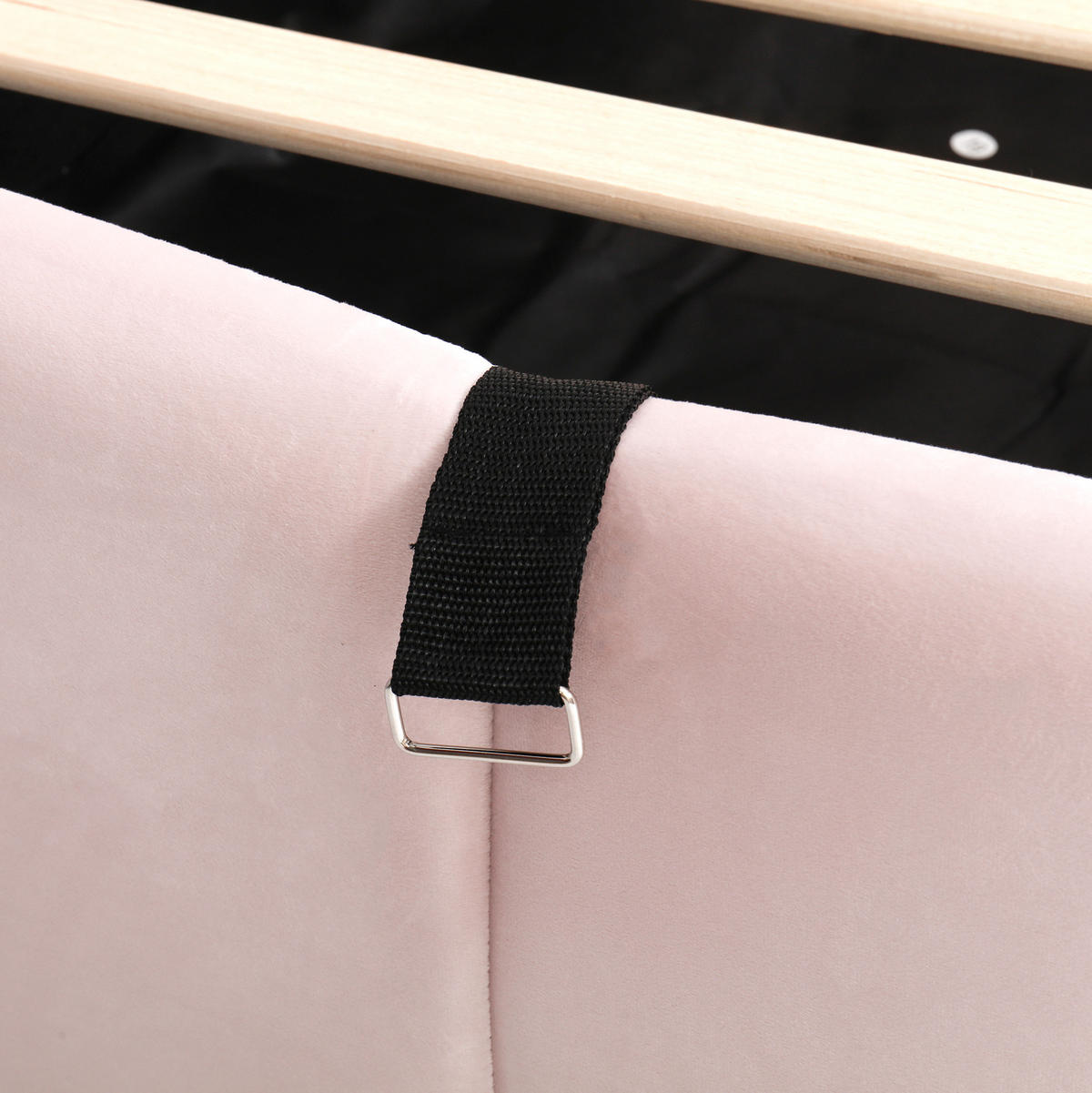 POLSTERBETT 90/200 cm rosa aus Samt mit Stauraum und USB - Rosa, Holzwerkstoff (90/200cm) - OKWISH