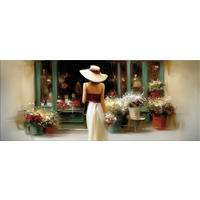 GLASBILD 125x50 cm Frau figurative Kunst - Beige, Glas (125/50cm) - artissimo