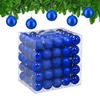 100XWEIHNACHTSKUGELN - Blau, Kunststoff (6/7/6cm) - Relaxdays