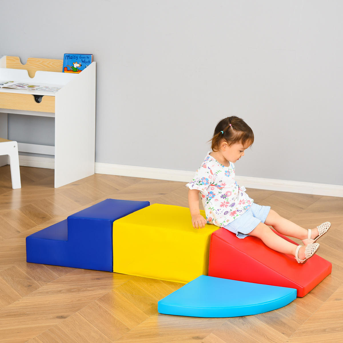 BAUSTEINSET - Blau/Rot, Kunststoff (45/25/45cm) - HOMCOM