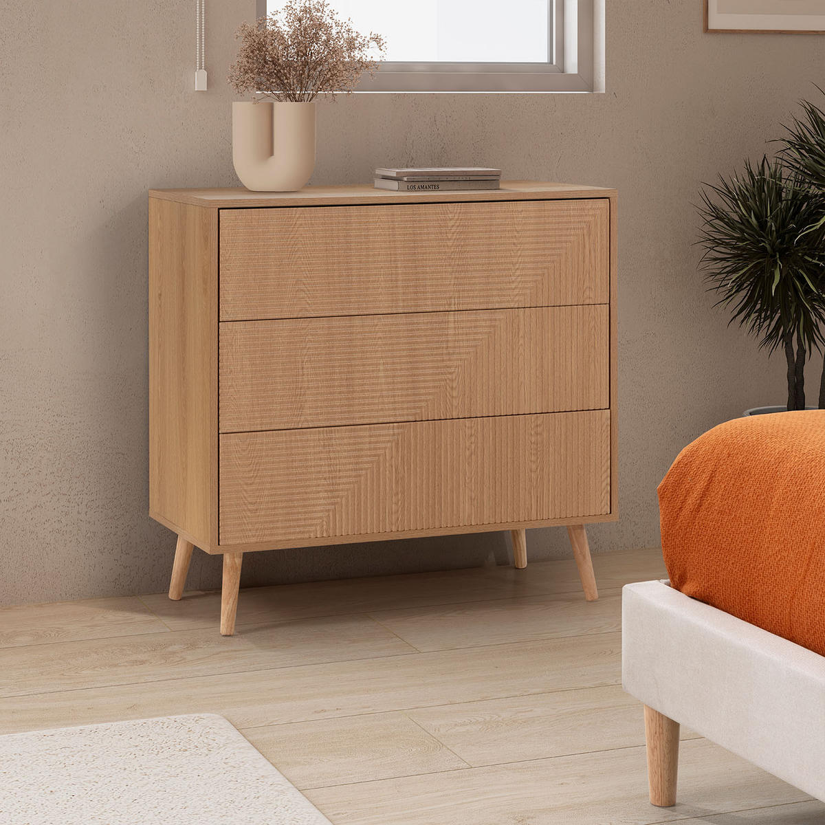 KOMMODE 80/80/40 Telmo Eichenfarbe - Honigeiche, Holzwerkstoff (80/80/40cm) - VS Venta-stock