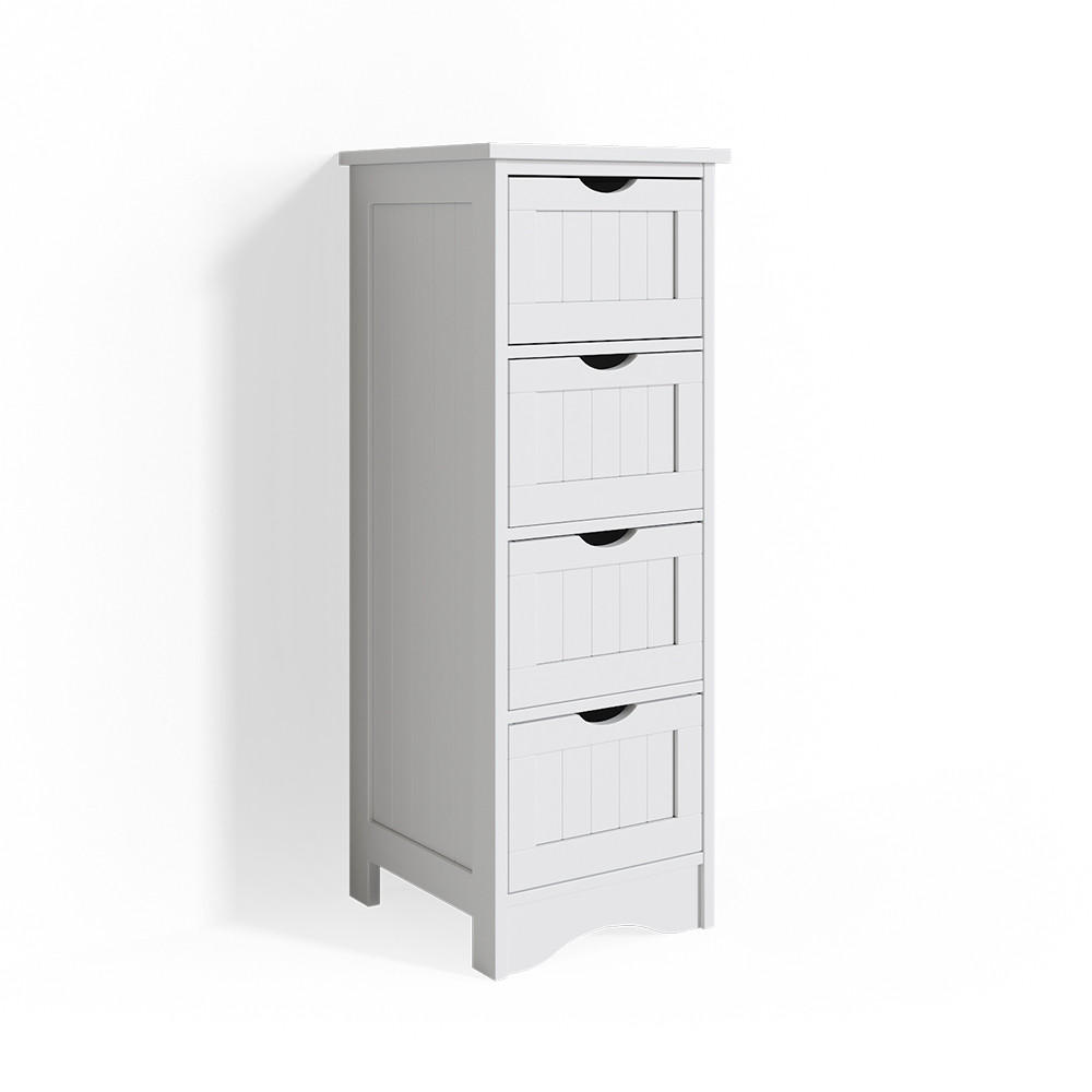 BADSCHRANK Bianco Weiß 30 x 81 cm - Weiß, Holzwerkstoff (30/81/30cm) - Vicco