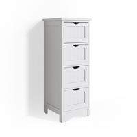 BADSCHRANK Bianco Weiß 30 x 81 cm - Weiß, Holzwerkstoff (30/81/30cm) - Vicco