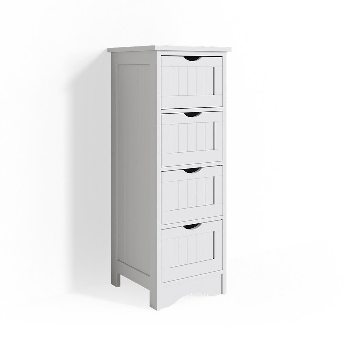 BADSCHRANK Bianco Weiß 30 x 81 cm - Weiß, Holzwerkstoff (30/81/30cm) - Vicco