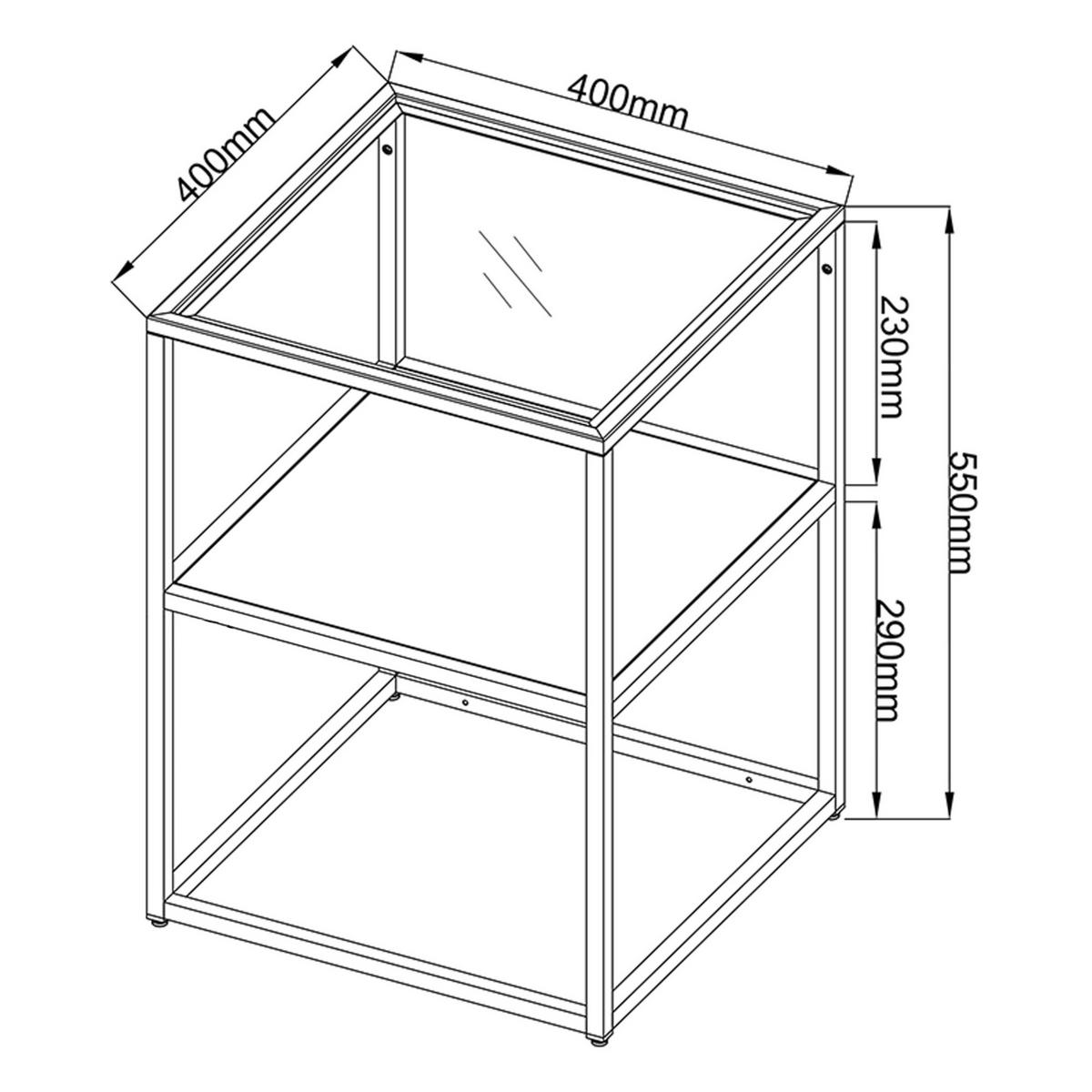 BEISTELLTISCH Solund - Weiß, Glas/Metall (40/40/55cm) - [en.casa]