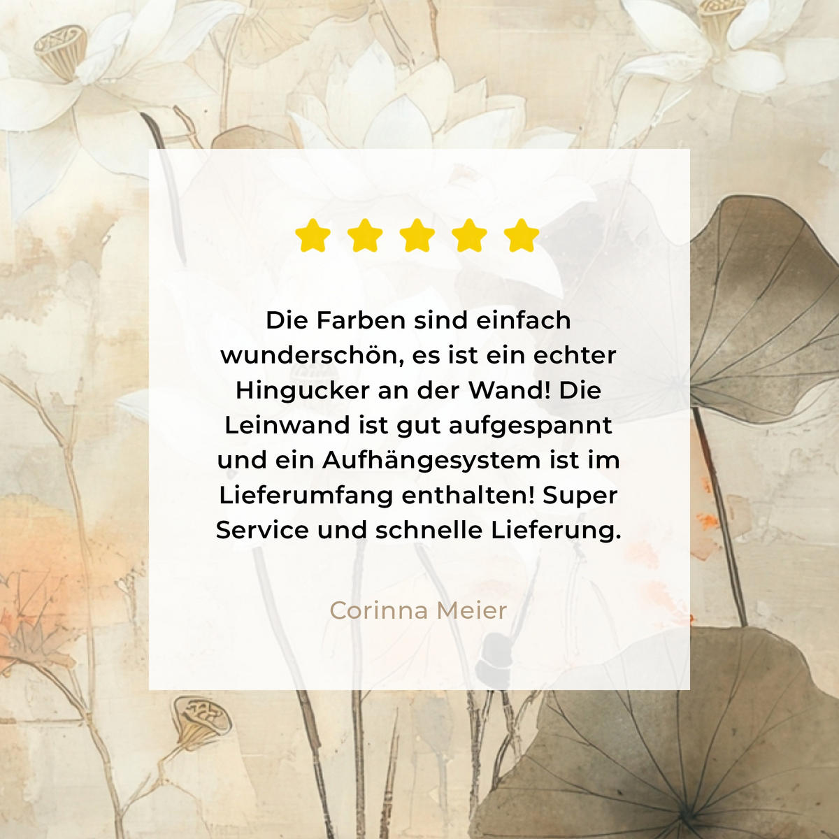 LEINWANDBILD Blumen - Japandi - Wabi sabi Wandbild Wohnzimmer 50x50 cm - Sandfarben, Textil (50/50cm) - MuchoWow