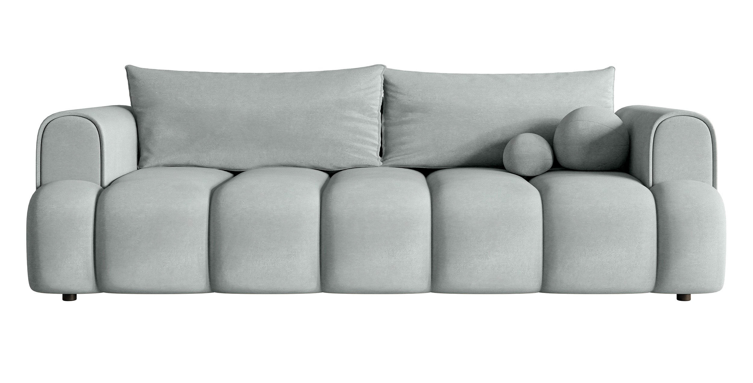 SCHLAFSOFA Dandelino Hellgrau Velours - Hellgrau/Schwarz, Kunststoff/Textil (250/90/112cm) - Selsey