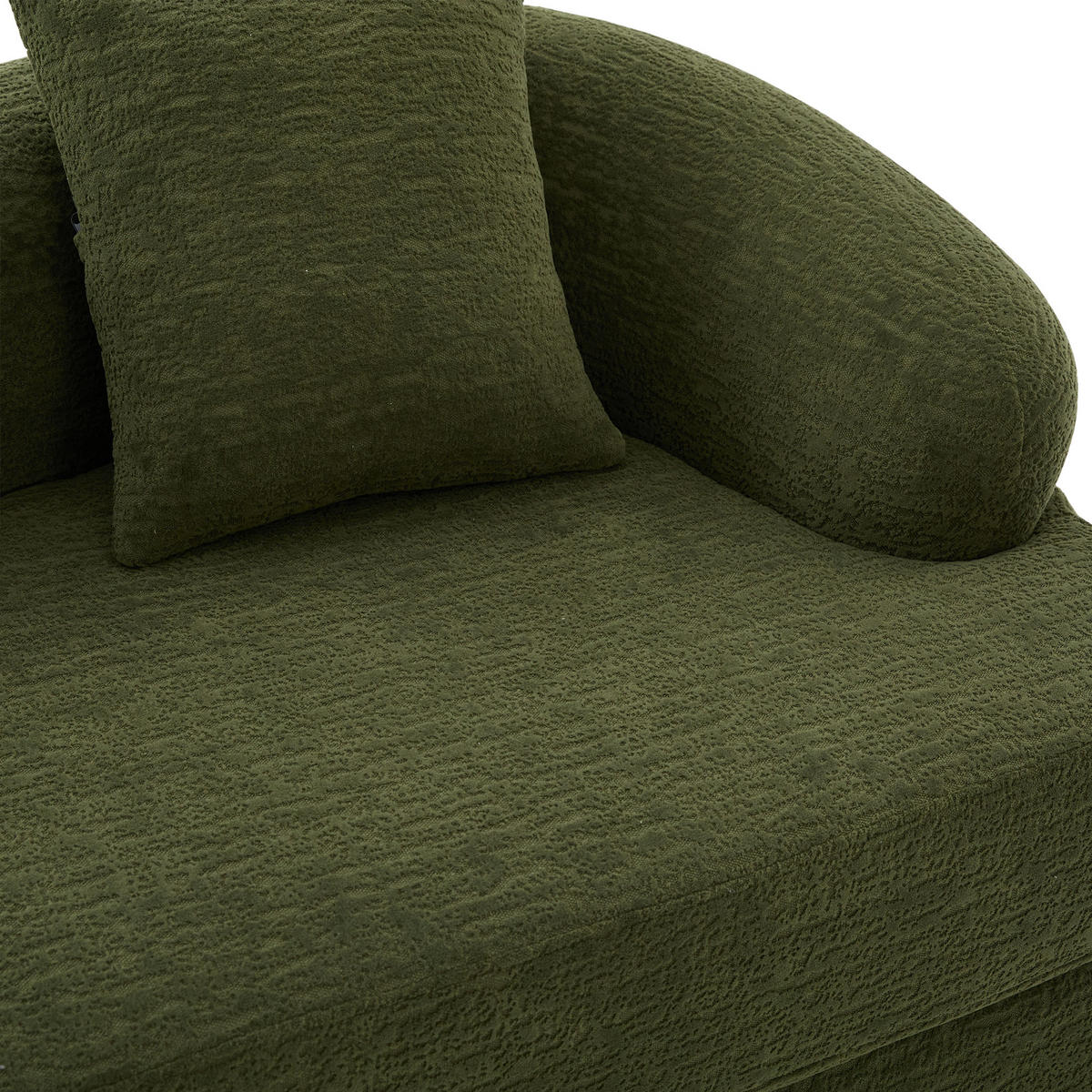 SCHLAFSOFA 2-in-1 Klappbett Grün Chenille 2-Sitzer mit Kissen - Grün, Textil (157/65/84cm) - Urban Meuble