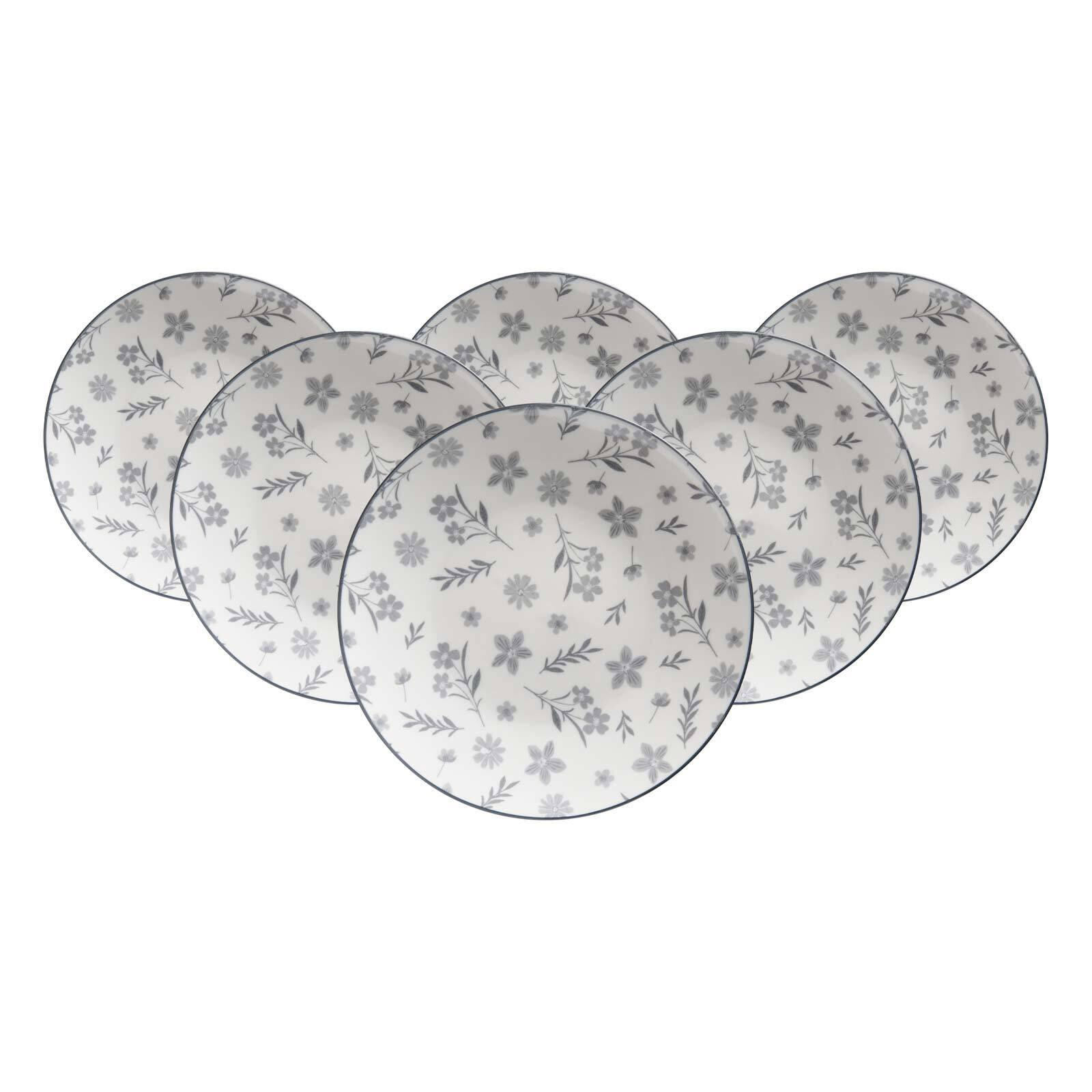 SUPPENTELLER Sendai Blume grau ø 20 cm 6er Set - Grau, Keramik (20cm) - Ritzenhoff Breker