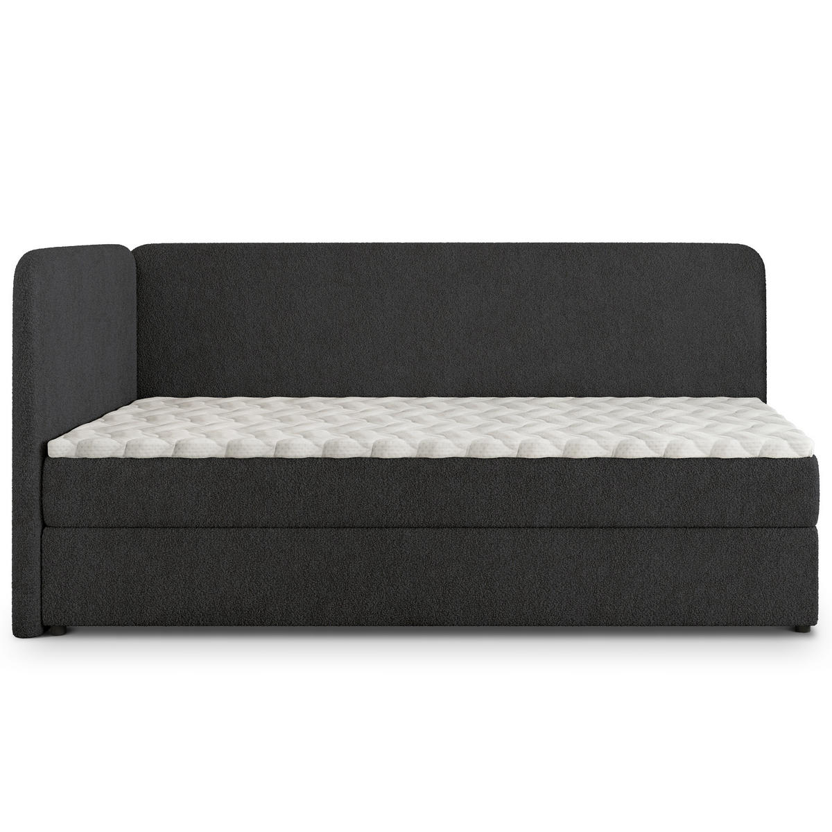 POSTEL BOXSPRING GINA 100x200 cm, s matrací a úložným prostorem, černá - černá, kompozitní dřevo/textil (100/200cm) - MASSENO