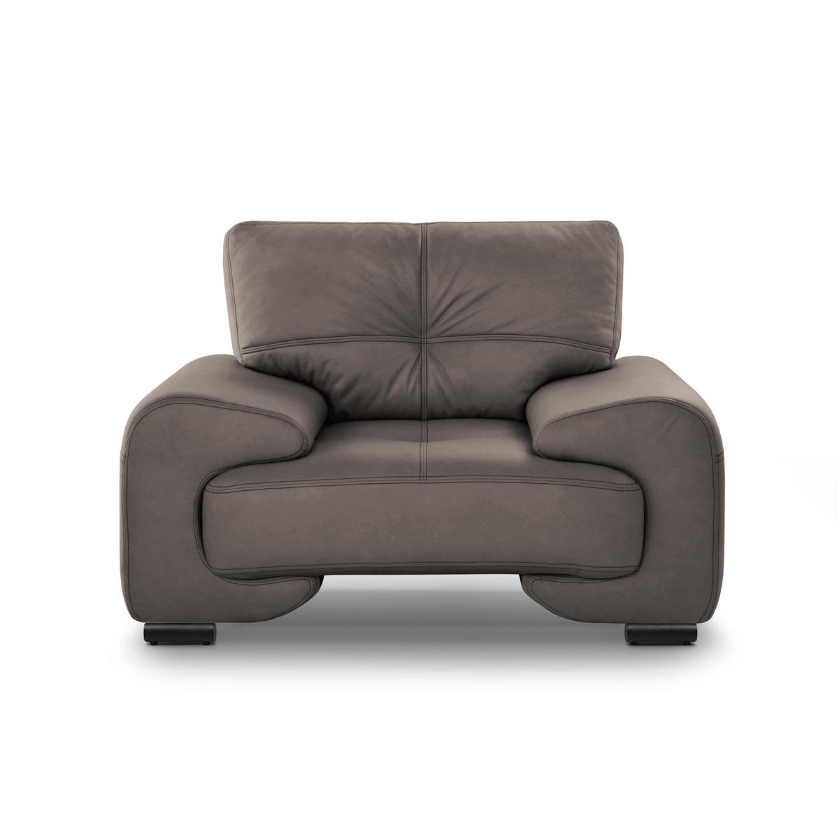 RELAXSESSEL Omega aus Kunstleder, Hellbraun - Hellbraun/Schwarz, Leder (128/88/98cm) - Beautysofa