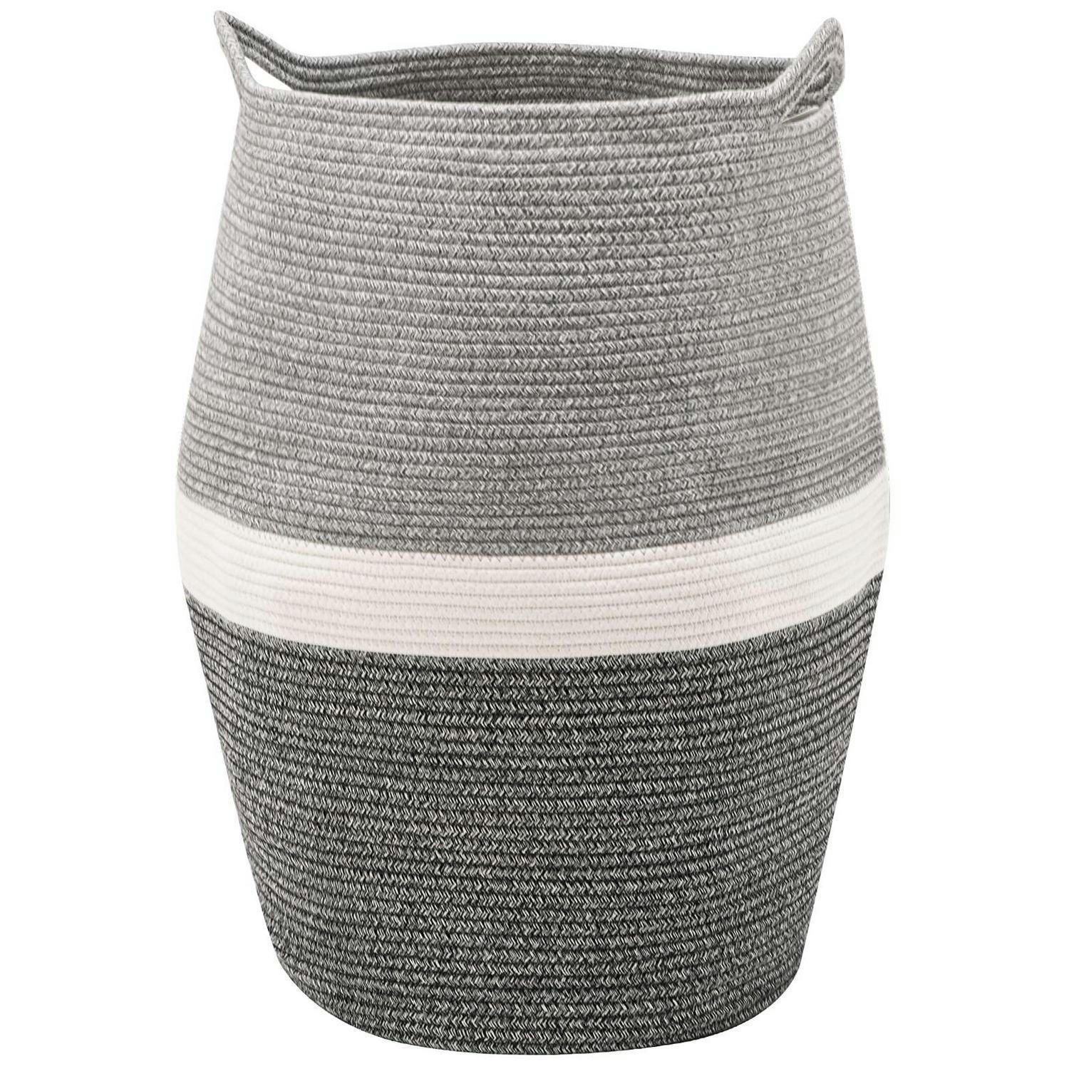 WÄSCHEKORB aus Baumwollseil Dunkelgrau 105 l - Multicolor, Textil (49/65/49cm)