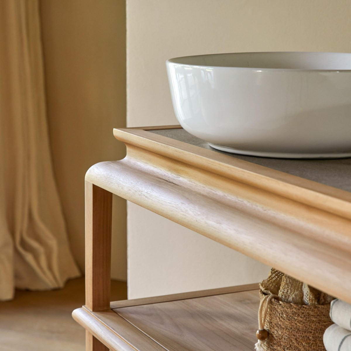 WASCHTISCHUNTERSCHRANK Achille Natur aus Teak - Naturfarben, Holz (134/80/55cm) - Tikamoon