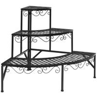 REGÁL NA RASTLINY Čierny - čierna, kov (59/60/59cm) - COSTWAY