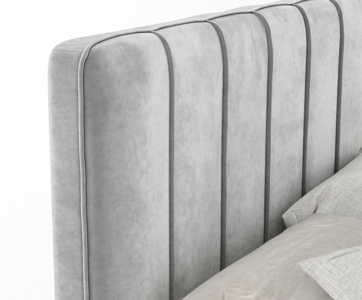 BOXSPRINGBETT Novara Hellgrau 200/200 cm - Hellgrau/Schwarz, Holz/Holzwerkstoff (200/200cm) - Maison de Reve