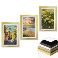 WANDBILDER 3er Set - 20x30 cm Goldrahmen - Straßen, Meer, Strand, Zitrusbäume - Goldfarben, Kunststoff (20/30cm) - ArtPrintCave