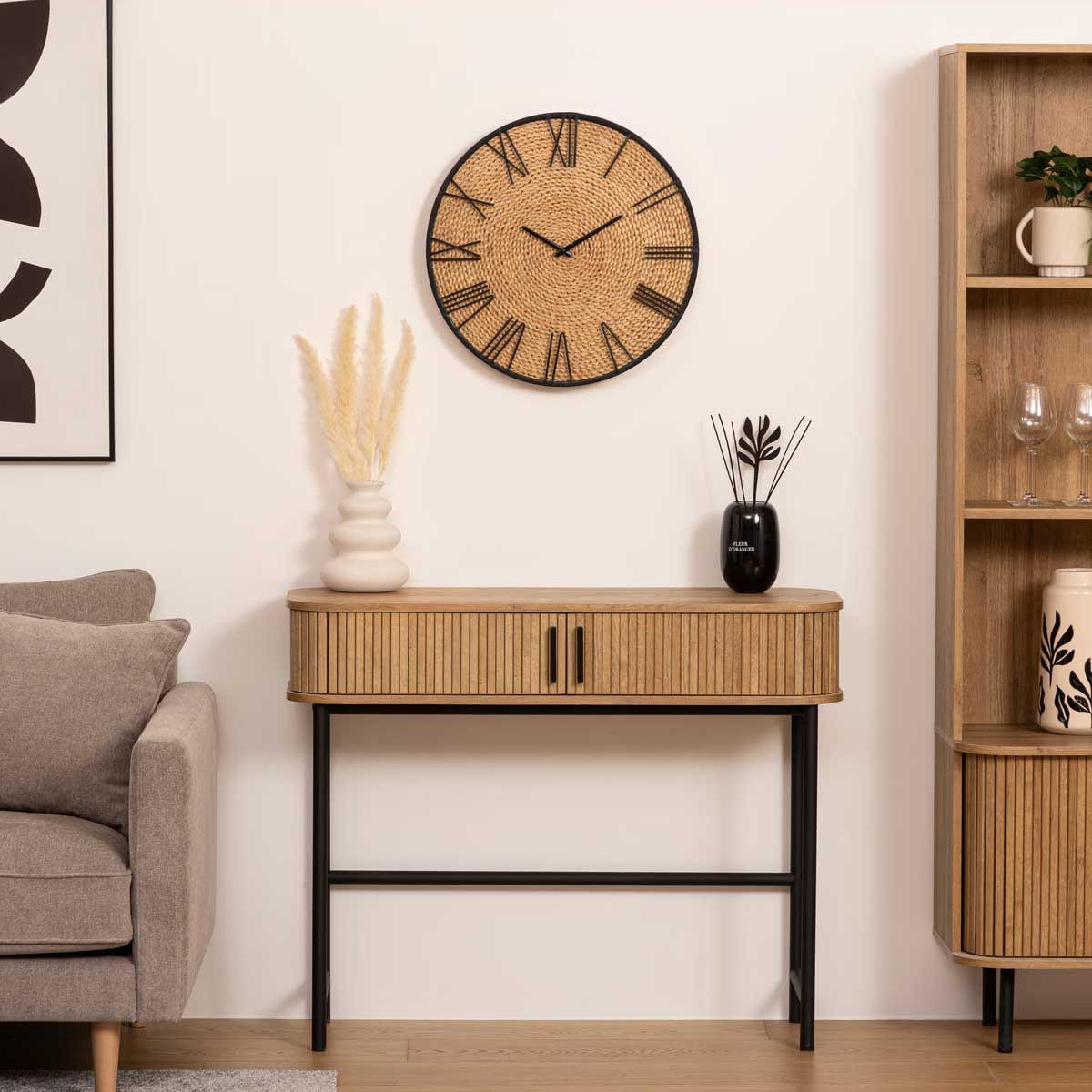 WANDUHR für Wohnzimmer Nico 50/50/3,5 cm - Braun, Holzwerkstoff (50/3.5/50cm) - Atmosphera Createur d´interieur