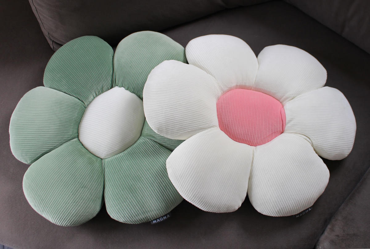 DEKOKISSEN Minnie Blume - Naturfarben, Textil (50cm) - Magma Heimtexx