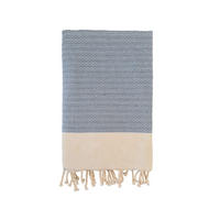 HAMAMTUCH Traditionelles Waffelgewebe Blau 200x200 190g/m² - Athena Marineblau XL - Blau, Textil (200/200cm) - LE COMPTOIR DE LA PLAGE