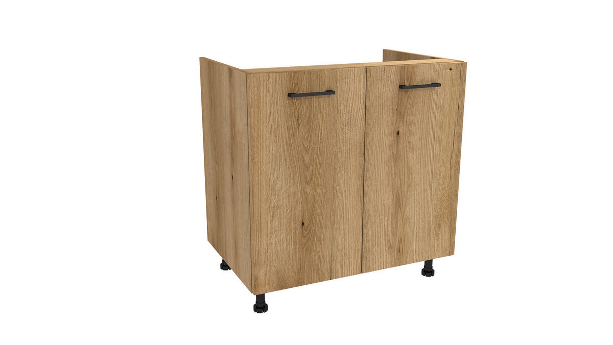 KÜCHENZEILE 260 cm mit Arbeitsplatte - SIMPLY Z7 - in Kaschmir Matt / Eiche - Kaschmir/Schwarz, Holz/Holzwerkstoff (260/212/53cm)