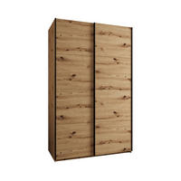 SCHWEBETÜRENSCHRANK 245,5/160/64 2-türig - Schwarz/Eiche Artisan, Holz/Metall (160/245/64cm) - Abiks Möbel