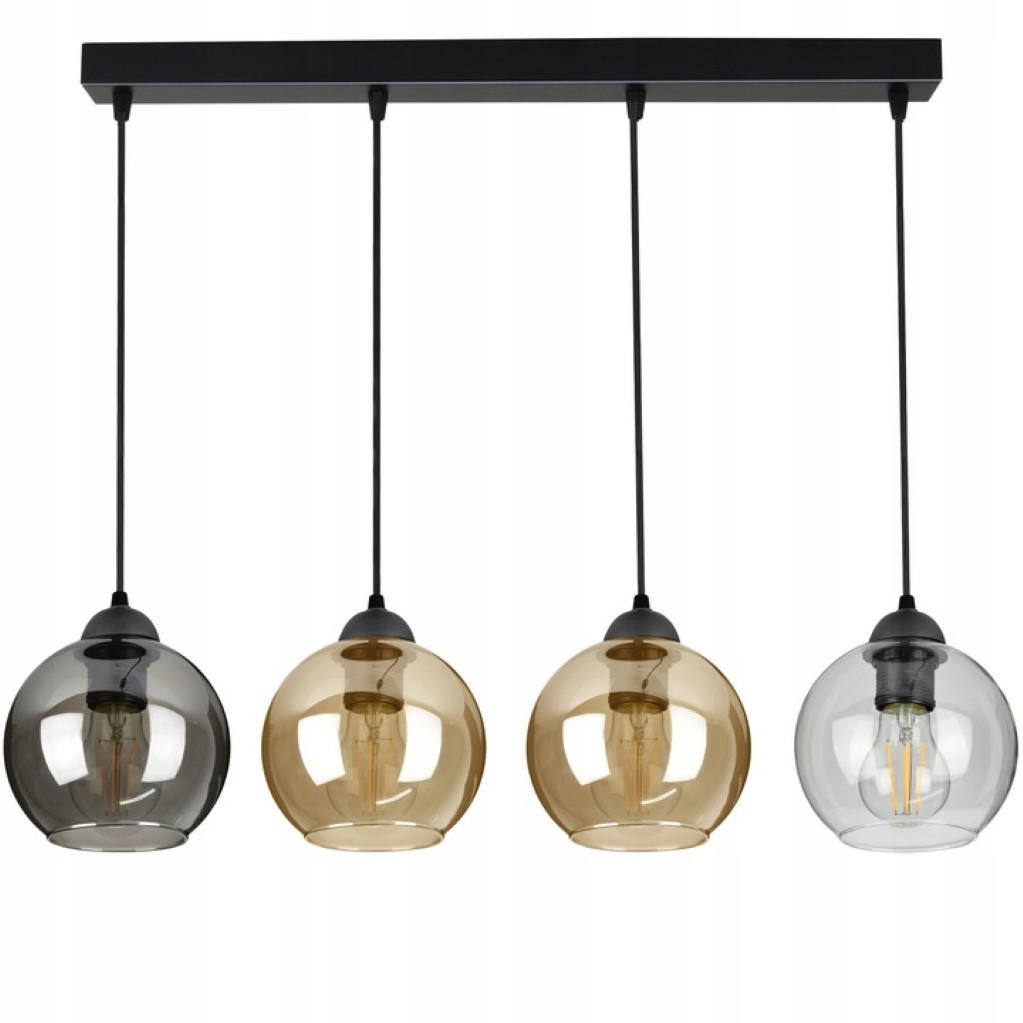 PENDELLEUCHTE HAGEN - Transparent/Schwarz, Glas/Metall (15/70/100cm) - kiki design
