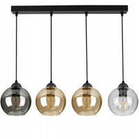 PENDELLEUCHTE HAGEN - Transparent/Schwarz, Glas/Metall (15/70/100cm) - kiki design
