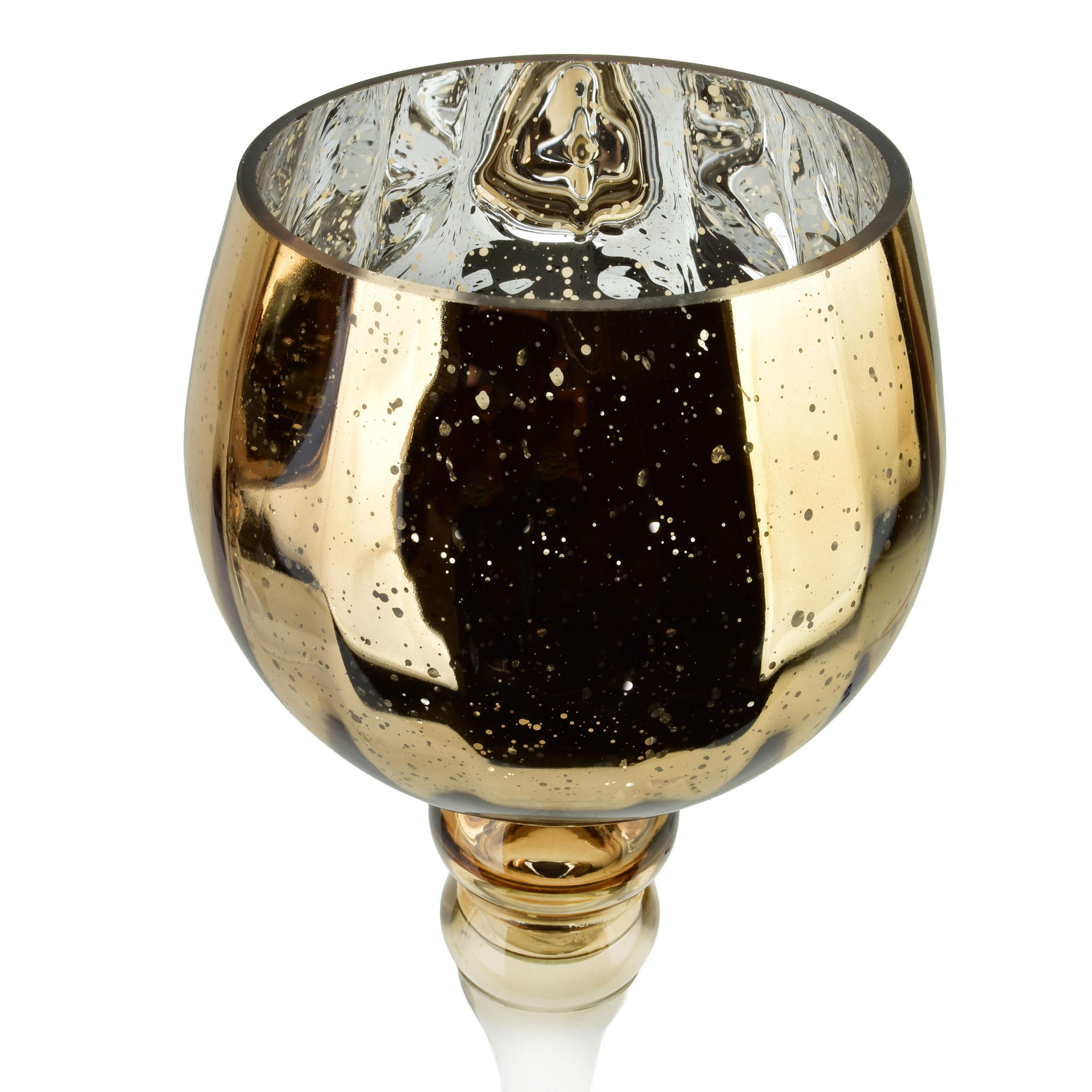 KERZENHALTER Donna Gold 14x14x37 cm Glas - Goldfarben, Glas (14/37/14cm) - Mondex