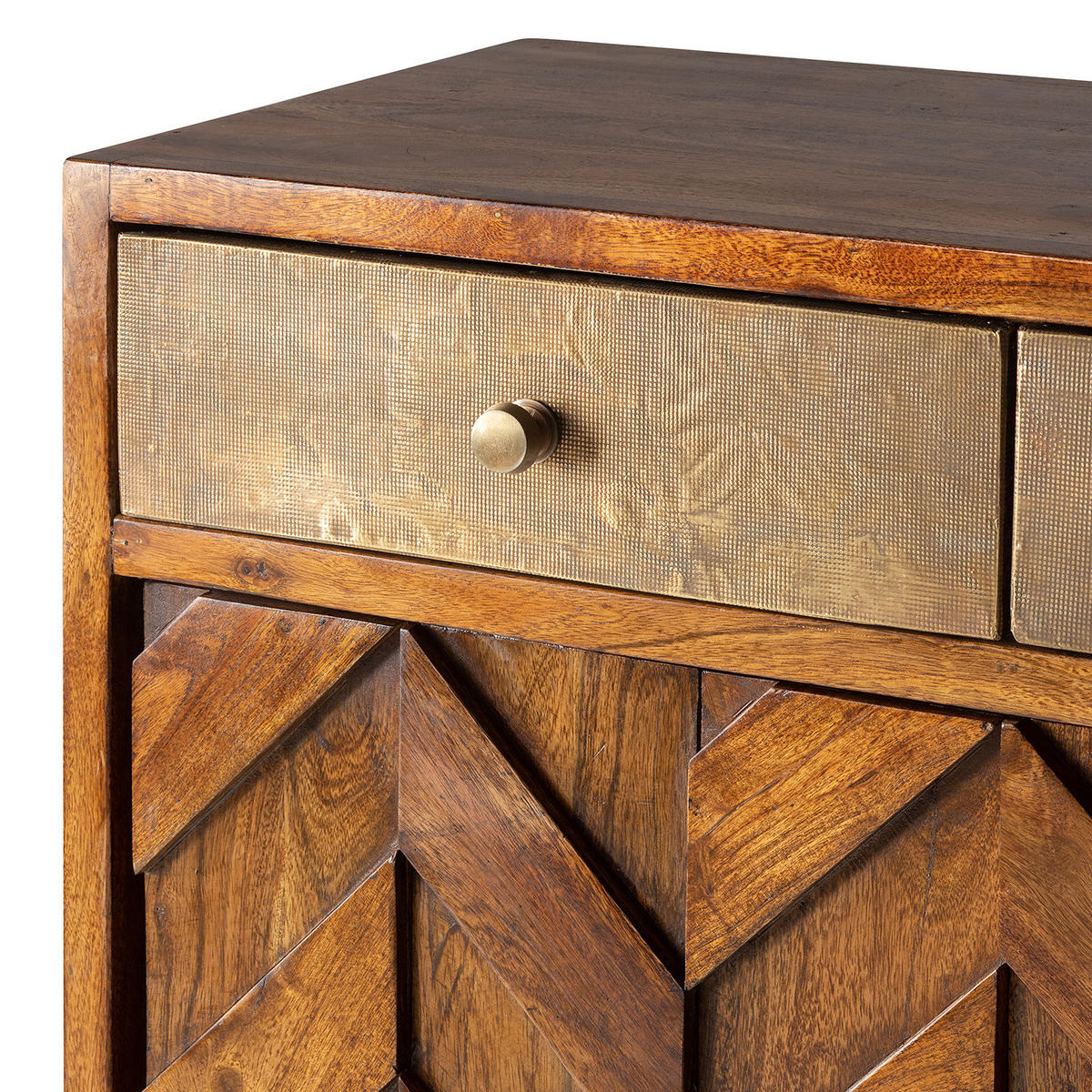 SCHUHKOMMODE - Akazie massiv / Metall - Braun/Akaziefarben, Holz (88/120/40cm) - home24