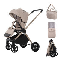 BUGGY Scale, Klein und Leicht, Teleskopische Führung, Kompakt Faltbar, Wickeltasche, Reisetasche - Beige/Schwarz, Textil/Metall (58/100cm) - BabyLux