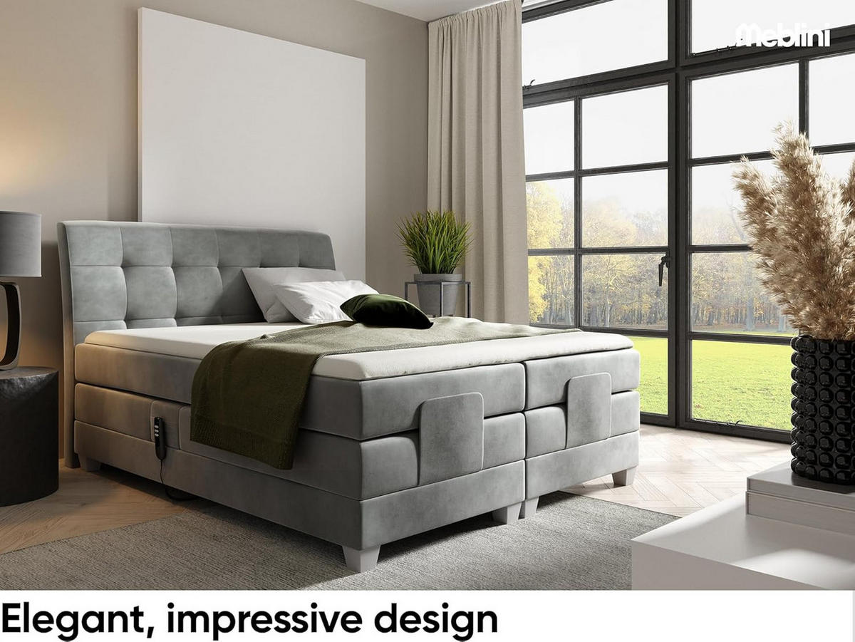 BOXSPRINGBETT DANTE - Grau, Holzwerkstoff (140/200cm) - Meblini