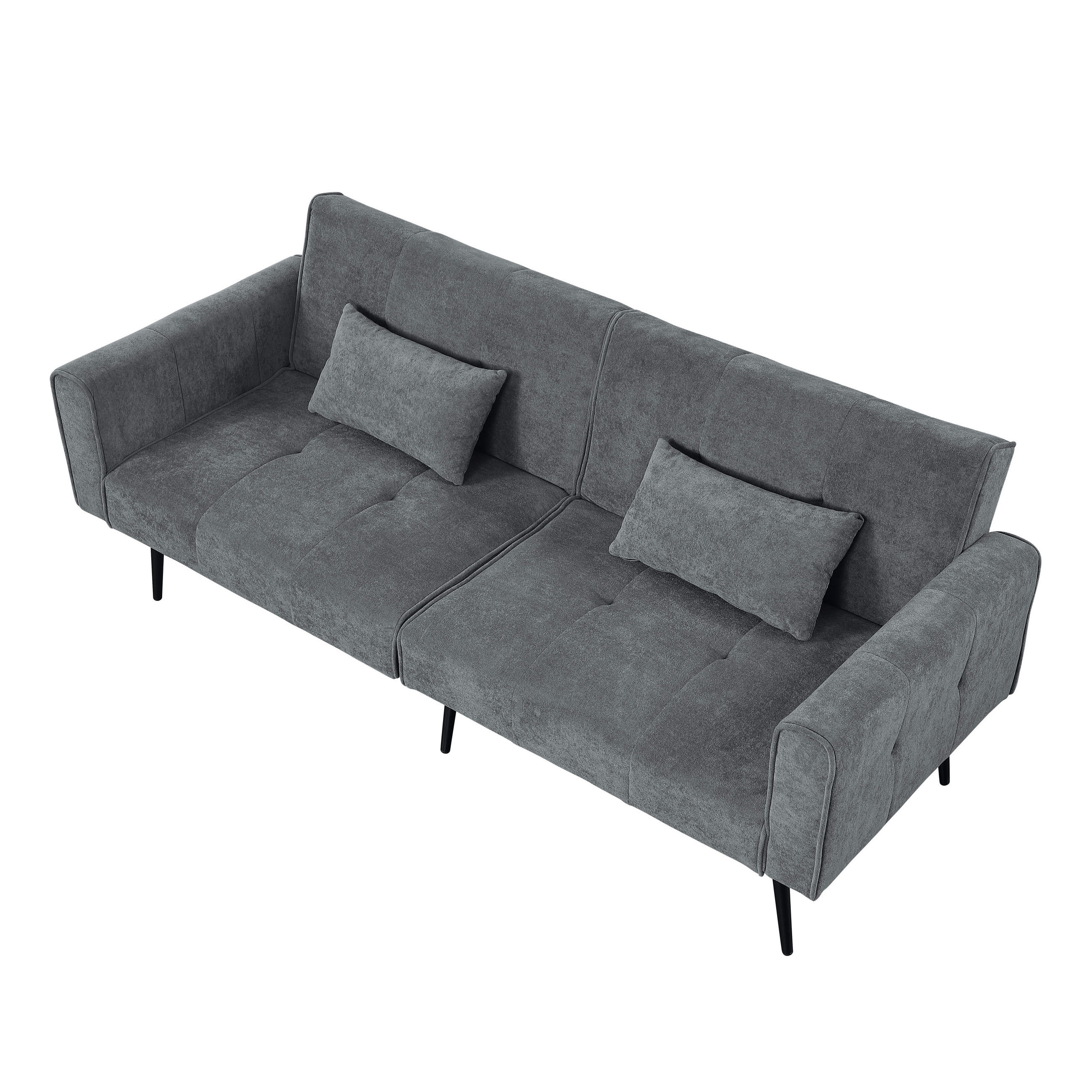 SCHLAFSOFA DE-35090 Futon Grau - Grau, Holzwerkstoff (71/71/175cm) - ComfortXL