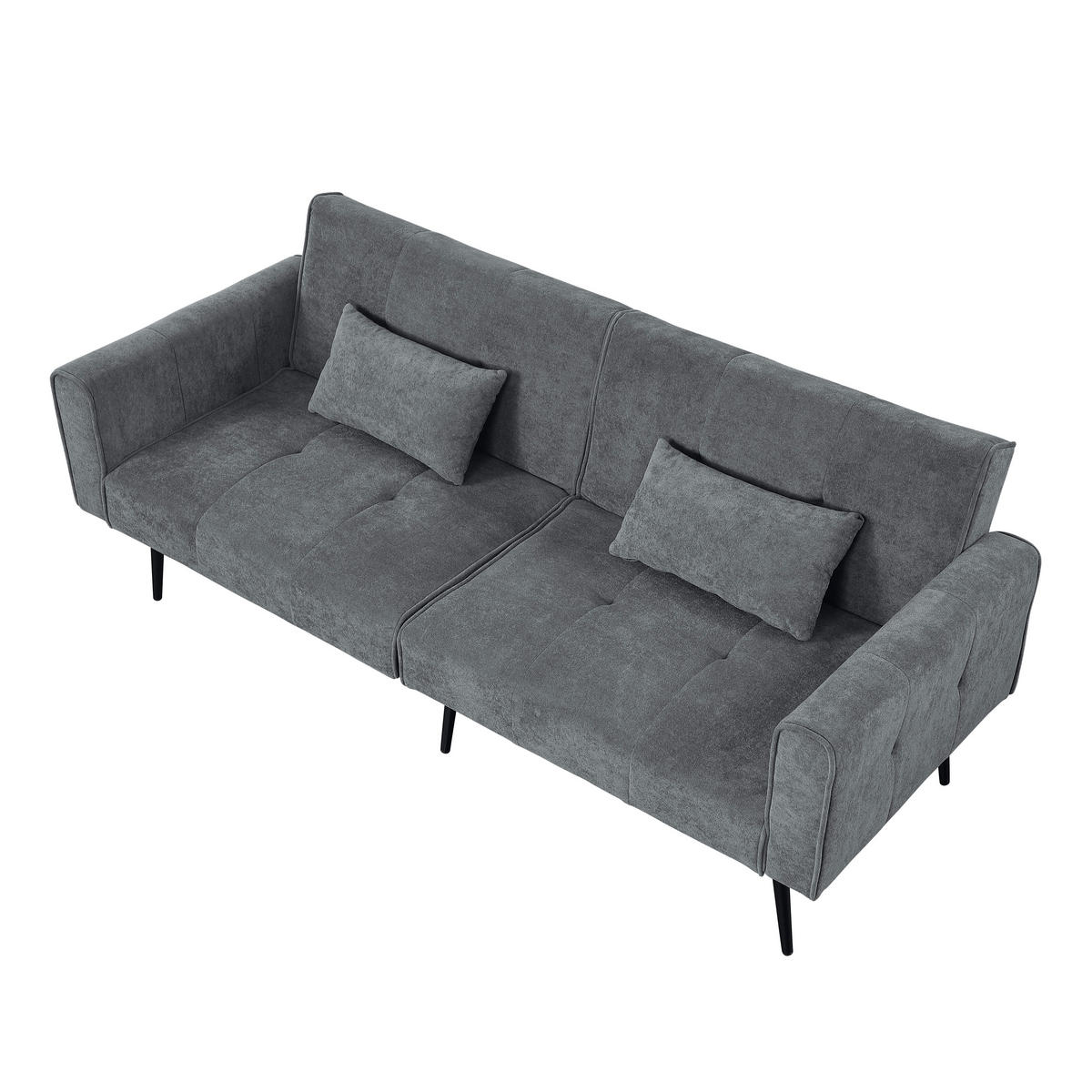 SCHLAFSOFA 175/71/71 cm Grau Cord - Grau, Textil (175/71/71cm) - Oxeza