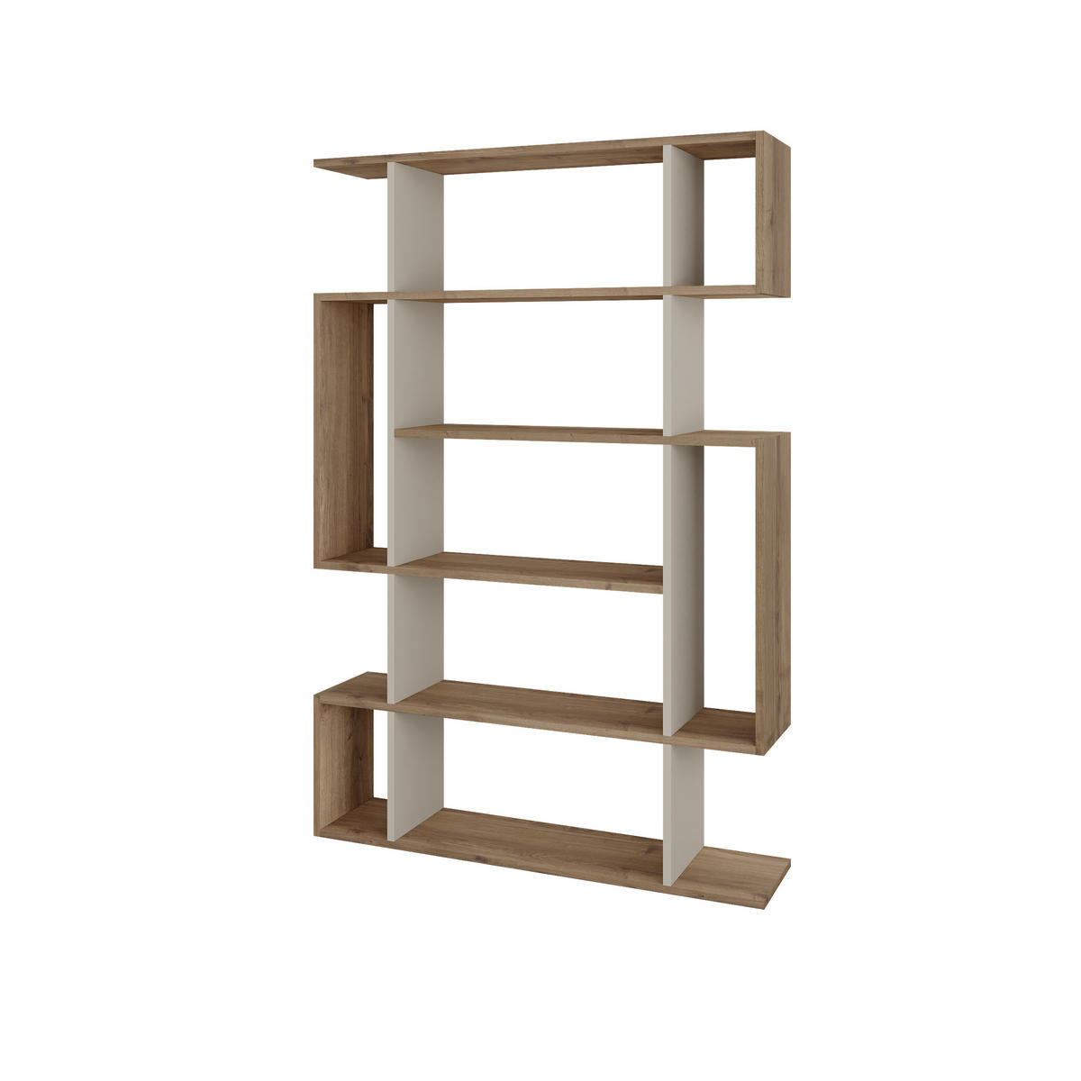 BÜCHERREGAL Mito Dunkle Eiche Sandstein 108,5/25,5/161 cm - Walnussfarben, Holzwerkstoff (108.6/160.8/25.3cm) - Decortie