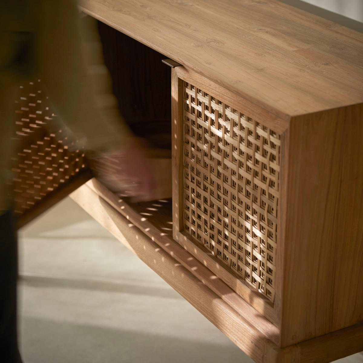 ANRICHTE Tridi Natur aus Teak - Naturfarben, Holz (150/100/45cm) - Tikamoon