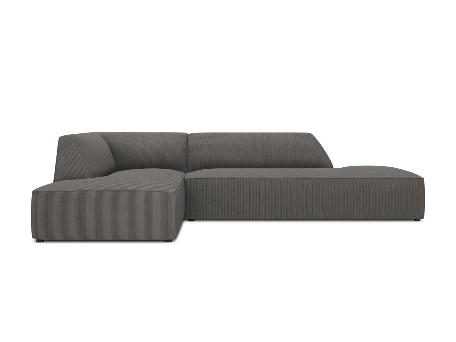 ECKSOFA links Ruby aus Cord dunkelgrau 4 Sitzplätze - Dunkelgrau, Textil (180/273cm) - Micadoni