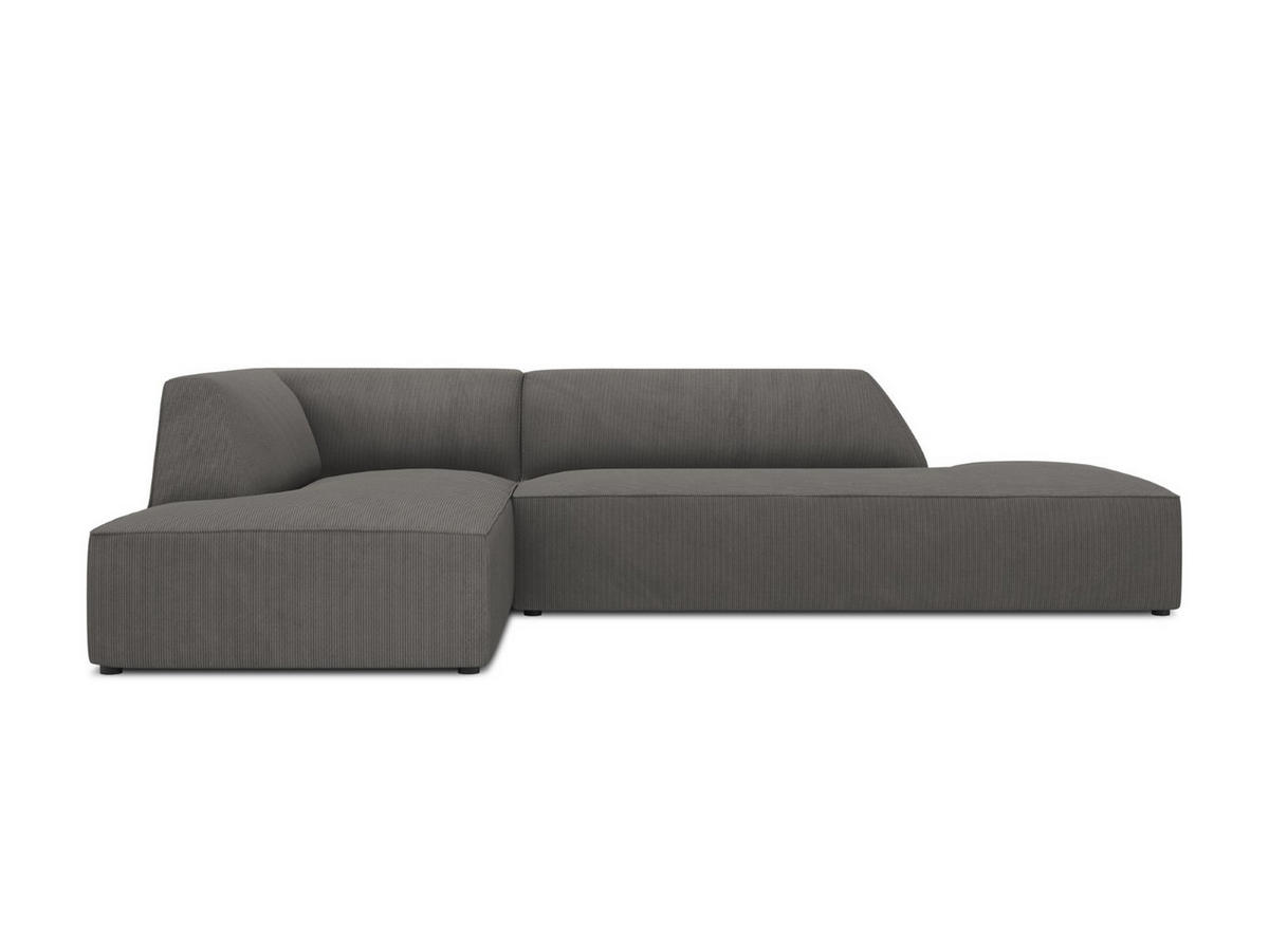 ECKSOFA links Ruby aus Cord dunkelgrau 4 Sitzplätze - Dunkelgrau, Textil (180/273cm) - Micadoni