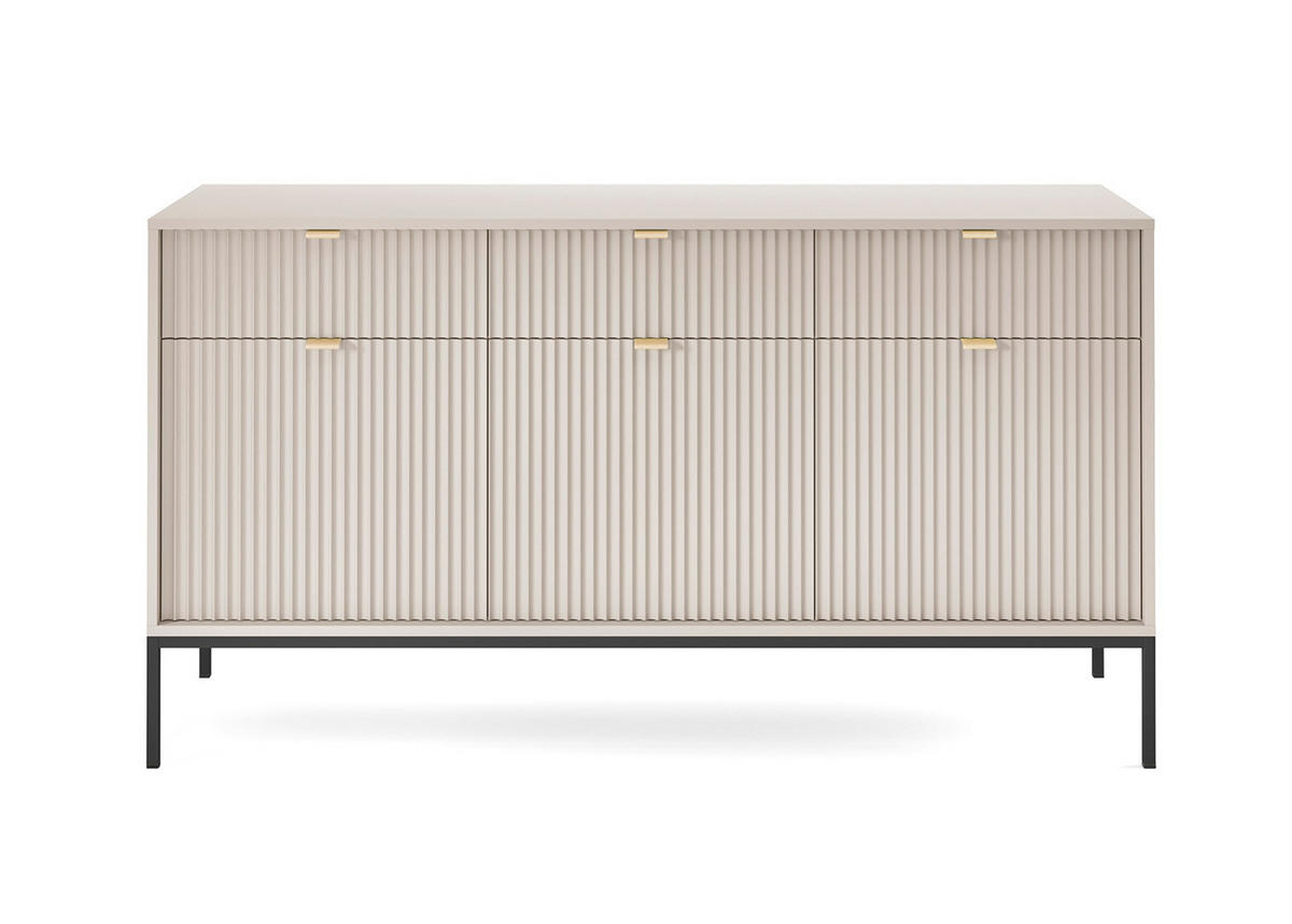 SIDEBOARD Nova Kaschmir / Schwarz 154 / 39 / 83cm - Kaschmir/Schwarz, Holz/Holzwerkstoff (154/83/39cm) - Feldmann-Wohnen