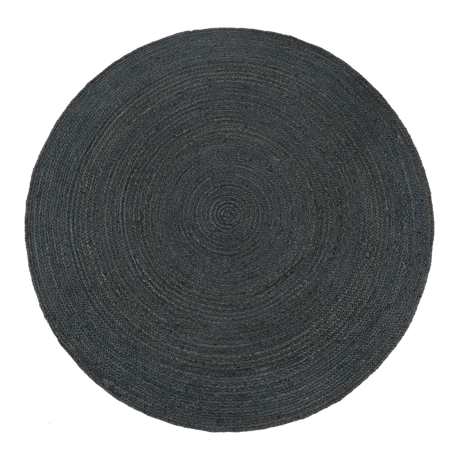 FLACHWEBETEPPICH Cutout Anthrazit Ø 80 cm - Anthrazit, Naturmaterialien (80/80cm) - TT Home