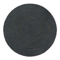 FLACHWEBETEPPICH Cutout Anthrazit Ø 80 cm - Anthrazit, Naturmaterialien (80/80cm) - TT Home