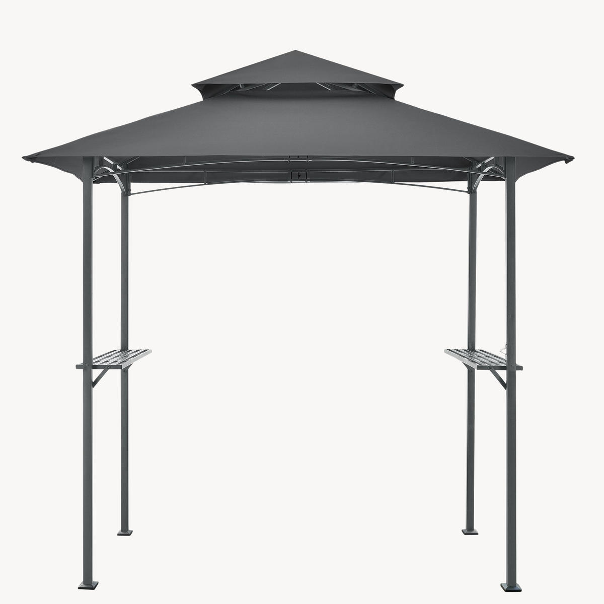 PAVILLON Parga - Dunkelgrau, Kunststoff/Metall (241/250/151cm) - [en.casa]