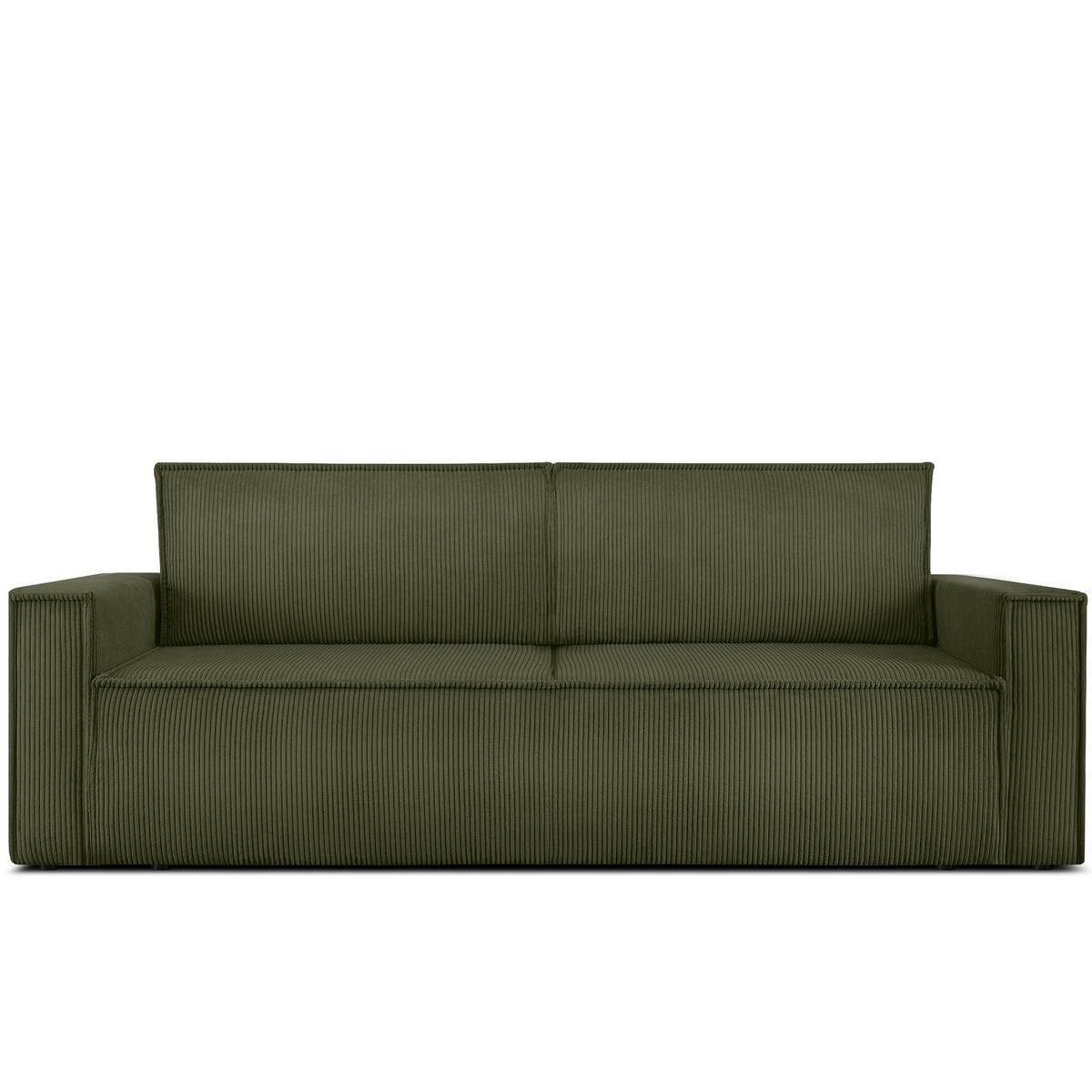 SCHLAFSOFA NAPI in Pet Friendly Cord-Stoff, oliv - Schwarz/Olivgrün, Textil (228/89/101cm) - KONSIMO®