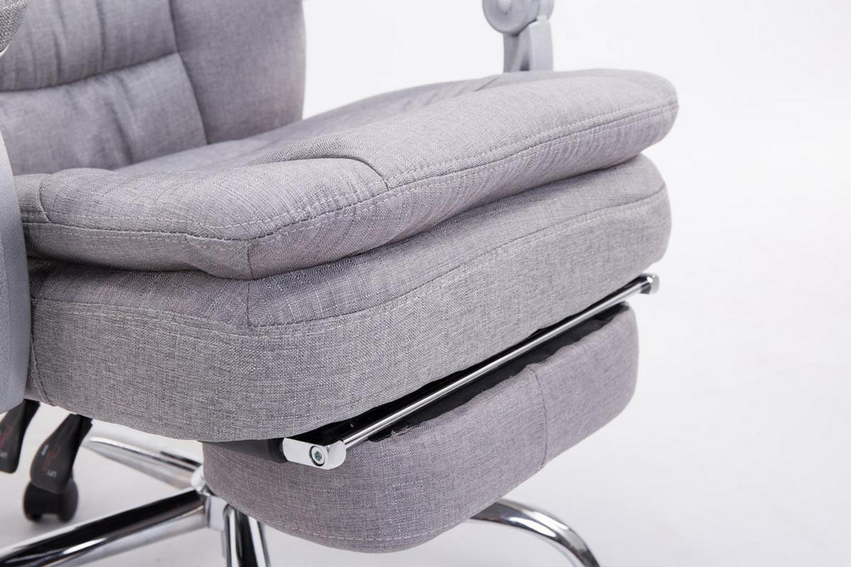 BÜROSTUHL XL Troja, Stoff Grau - Grau, Textil/Metall (67/122/67cm) - TPFLiving