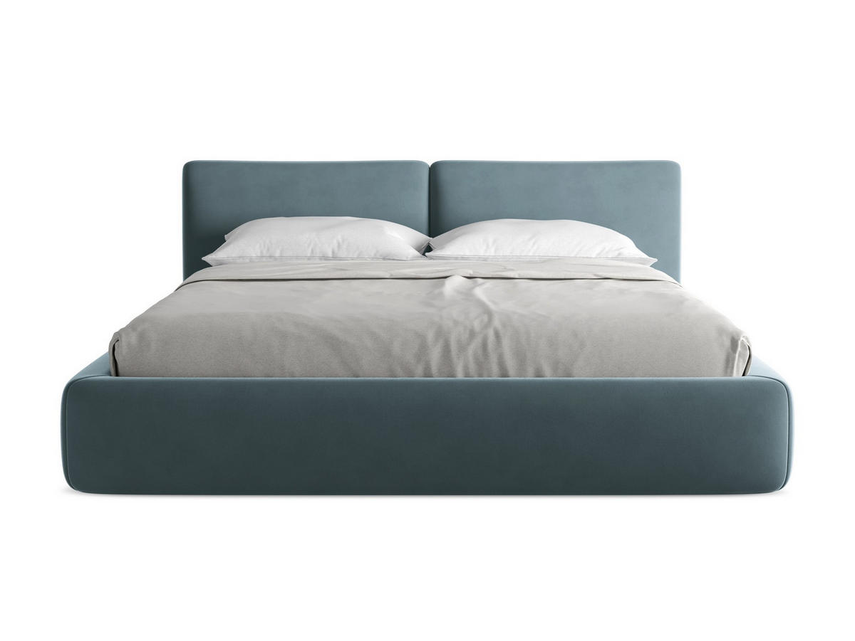 POLSTERBETT mit Bettkasten und Lattenrost 200x228 Blau - Blau/Petrol, Kunststoff/Textil (180/200cm) - Makamii