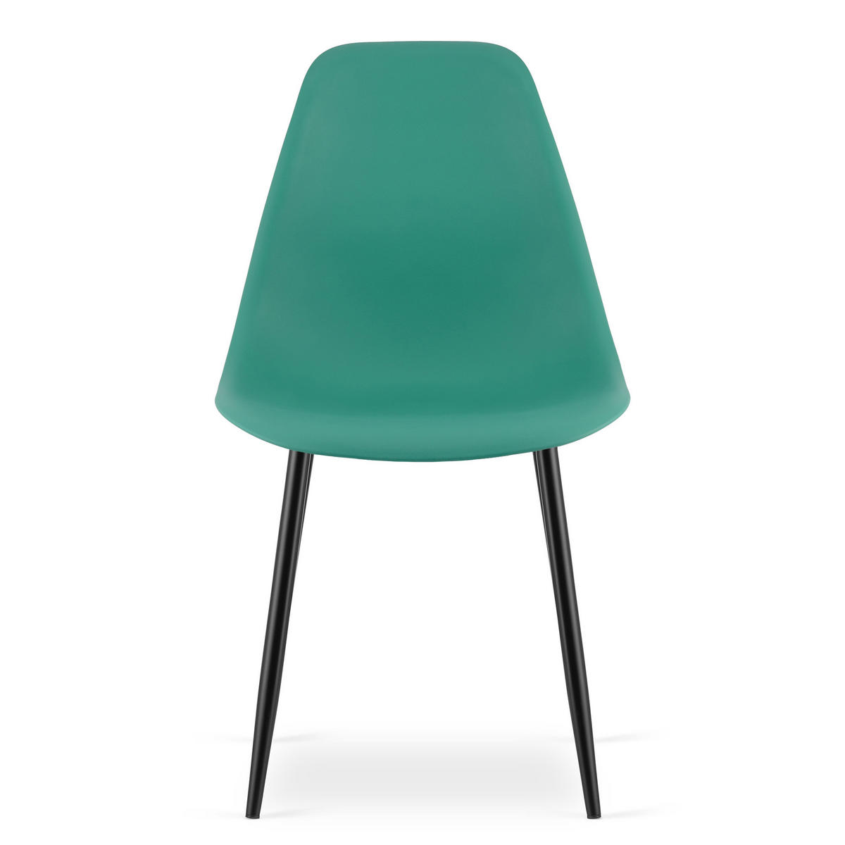 ESSZIMMERSTUHL 4-er Set KALEO grüner Sitz, schwarze Beine - Schwarz/Grün, Kunststoff (46/84/51cm) - Valora