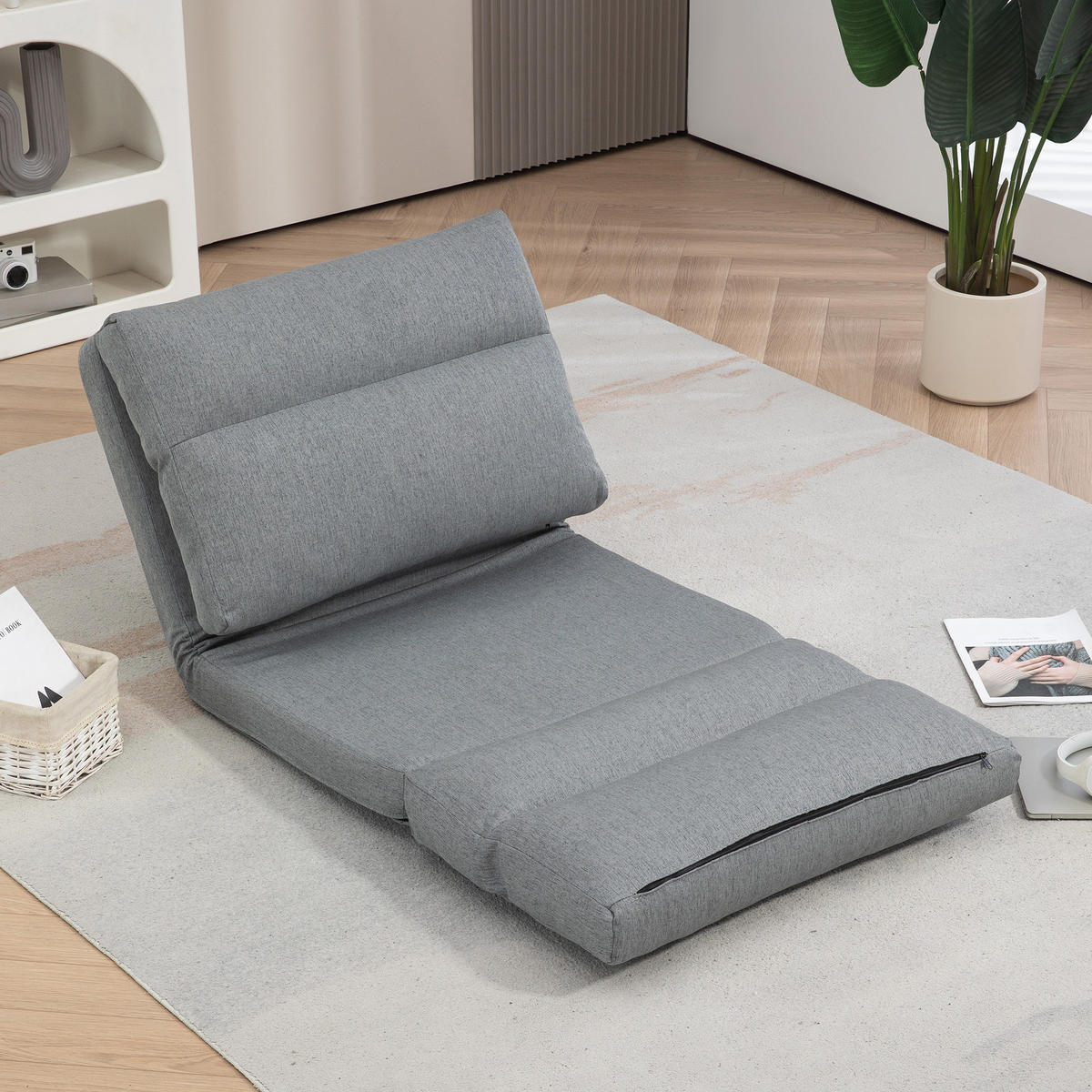 SCHLAFSESSEL Grau - Grau, Textil/Metall (72/56/70cm) - HOMCOM