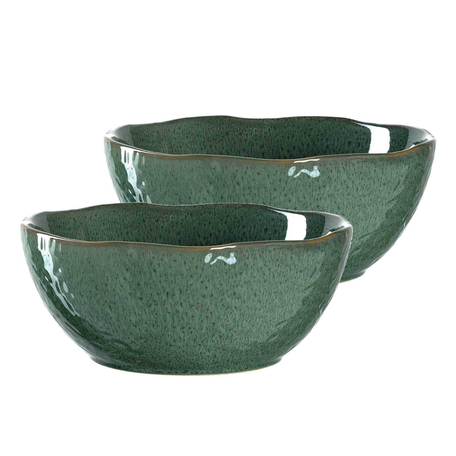 SALATSCHÜSSELN Matera grün ø 24 cm 2er Set - Grün, Keramik (1cm) - Leonardo Living