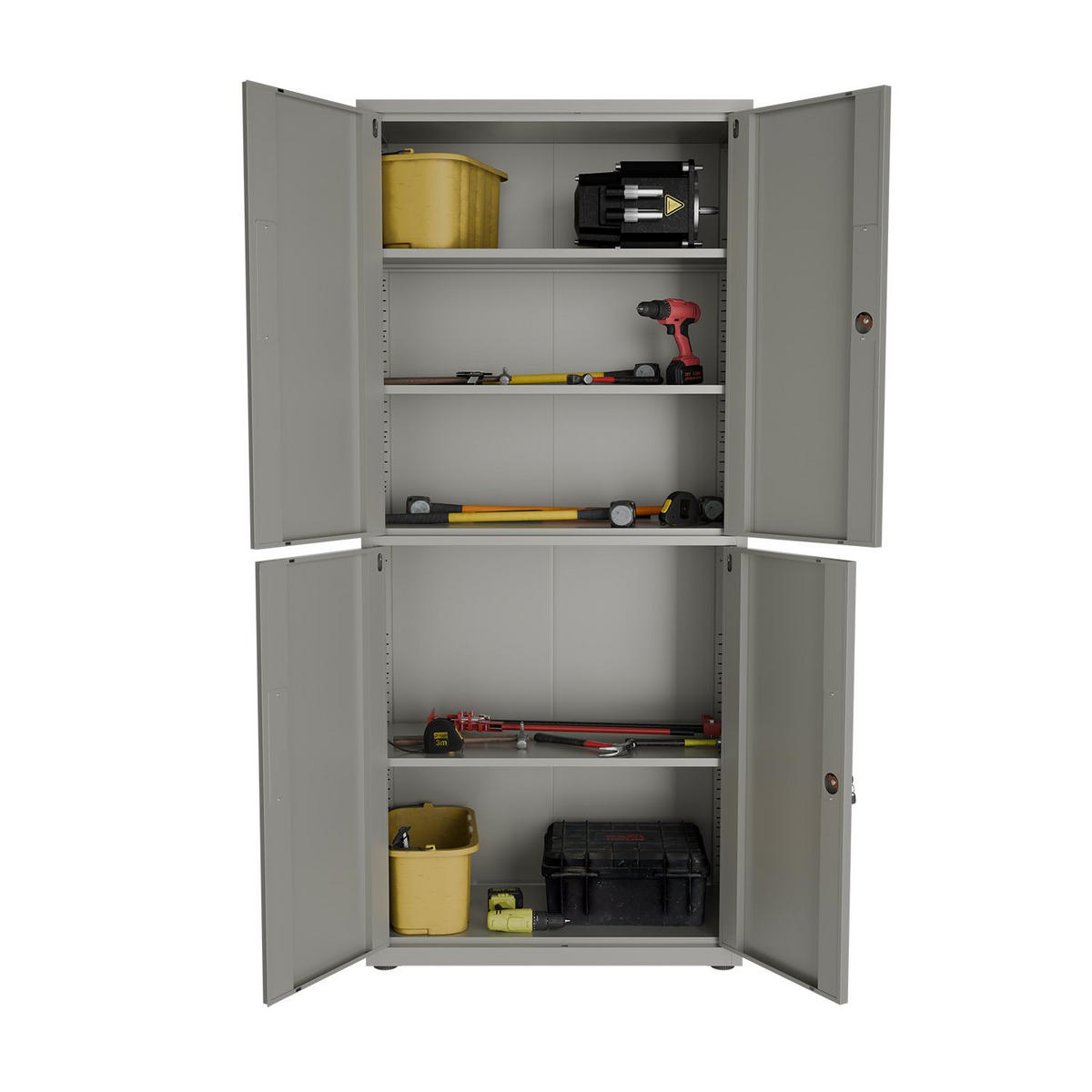 METALLSCHRANK 180/80/40 cm hellgrau abschließbar - Hellgrau, Metall (80/180/40cm) - Juskys