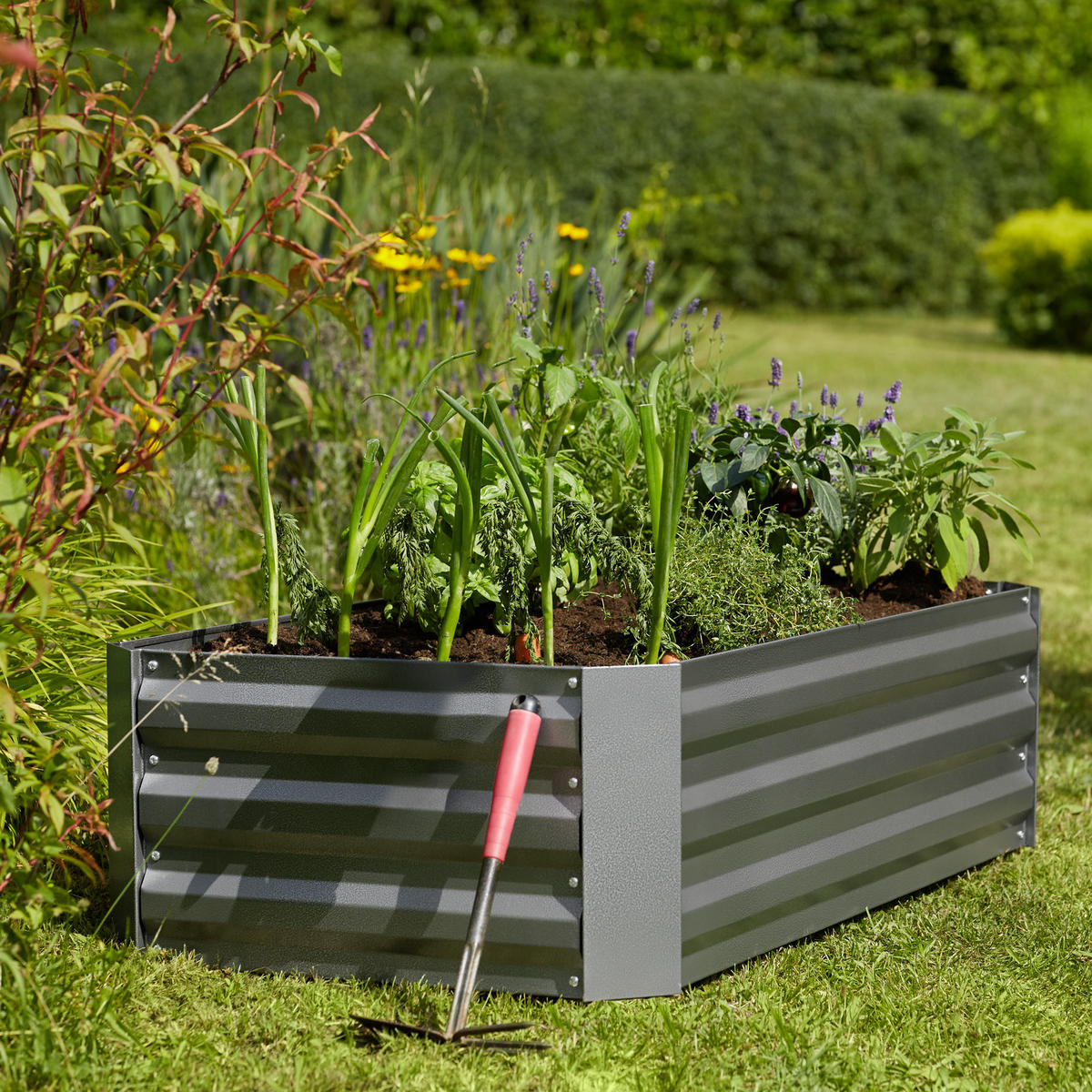 HOCHBEET Pimpinella,120 x 60 x 30 cm,grau - Grau, Metall (60/30/120cm) - tectake