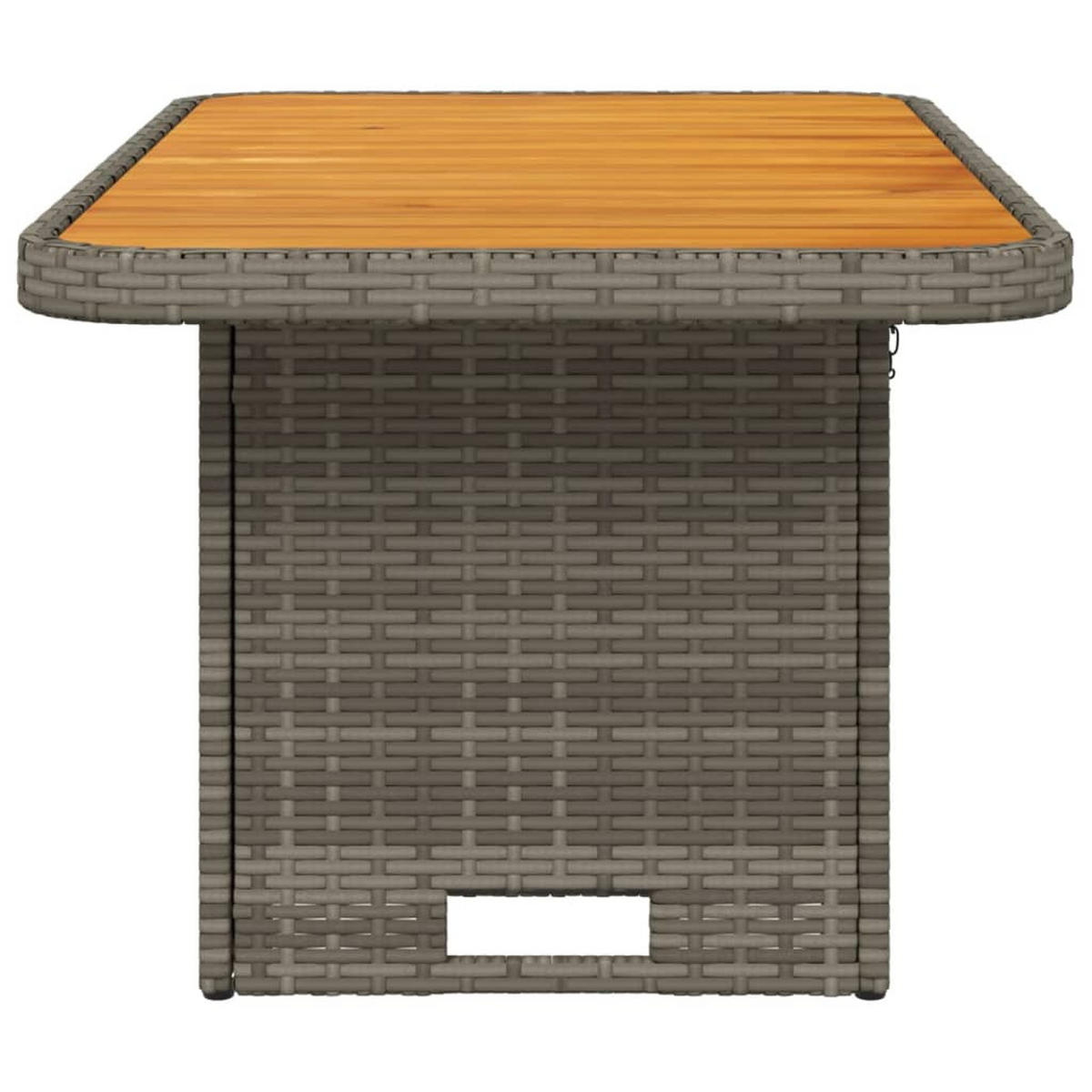 GARTENTISCH Grau 90/55/71 Cm Poly Rattan Und Akazienholz - Grau, Kunststoff (90/55/71cm) - vidaXL